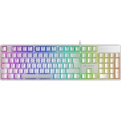 Resim Gamebooster G24W Enigma Rainbow Aydınlatmalı Red Switch Mekanik Beyaz Oyun Klavyesi 
