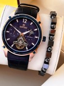 Resim Reward Otomatik Deri Kordon 5 Atm Suya Dayanıklı Erkek Kol Saati Vs.blkt.0637 Lacivert 