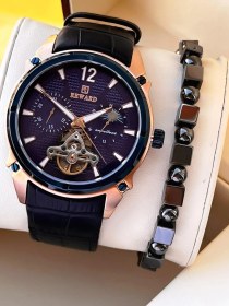 Resim Reward Otomatik Deri Kordon 5 Atm Suya Dayanıklı Erkek Kol Saati Vs.blkt.0637 Lacivert 