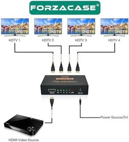 Resim 4 Port UHD 4K HDMI 1x4 Switch Ekran Monitör Splitter Çoğaltıcı Çoklayıcı - FC1034 