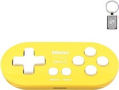 Resim 8Bitdo Zero 2 Gamepad NS Anahtarı başına Kablosuz Bluetooth/Windows/Android/macOS/Raspberry Pi Denetleyici Giallo con Portachiavi 