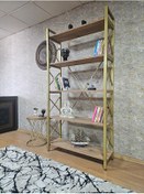 Resim Gold Boyalı Kitaplık - 5 Raflı Suntalem Lüks Kitaplık Atlas Çam Çok Renkli 