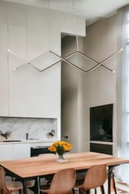 Resim Fer Avize David Modern Tasarım Kahverengi Yemek Masası Üstü - Mutfak - Salon Beyaz Led 2 Li 