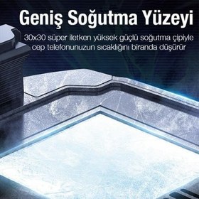 Resim Misda Store 27W Super Akıllı Kasırga Telefon Soğutucu Dijital Göstergeli Akıllı Isı Yalıtım Soğutma Fanı Radyatör 
