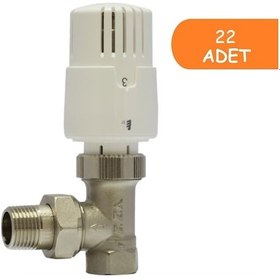 Resim 22 Adet Eca Trv4 Termostatik Köşe Radyatör Valfi Petek Vanası 602120755 