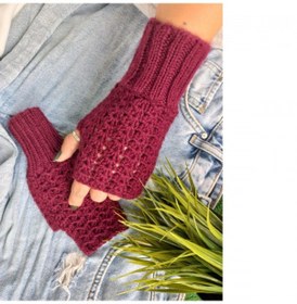 Resim Zeynclub Trendy Bordo Parmaksız Eldiven Bordo 