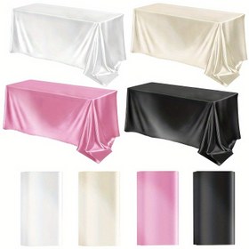 Resim 1 adet Saten Masa Örtüsü, Polyester, Makine Yapılmış, Düz Renk, Zarif Dantel, Düğün, Gelin Duşu, Doğum Günü, Yıldönümü, Bekar Partisi, Ev, Restoran, Etkinlik ve Parti Dekoru 