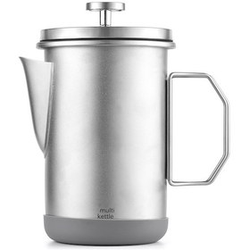 Resim Yuntech01 1l Paslanmaz Çelik Kamp Ve Ev Kullanımı İçin Katlanabilir Saplı Fransız Press Kahve Makinesi Gümüş 