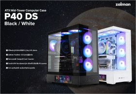 Resim Zalman P40 Ds 4 Argb Fan Mid Tower 9.1 Lcd Ekranlı Gaming Oyuncu Bilgisayar Kasası 