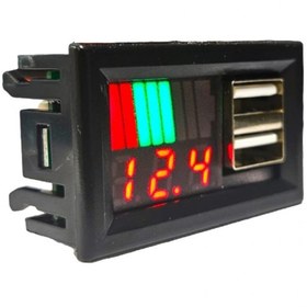 Resim MARİN BOW Dijital Voltmetre usb çıkışlı akü göstergeli DC 12v - 3,5amp 