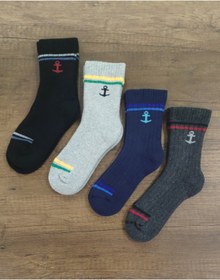 Resim Leement socks Çocuk 4 Çift Kalın Havlu Termal Çorap Burun Dikişsiz Premium Seri 