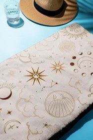 Resim Dijital Baskı Plaj Deniz Havlusu Güneş ve Yıldız Desenli Peştamal HVL0083 