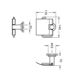 Resim VitrA Ilia A44390 Tuvalet Kağıtlığı, Krom Krom 