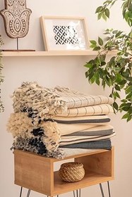 Resim %100 Pamuklu Çift Kişilik Pike, Koltuk Örtüsü, Çok Amaçlı Örtü 240x260 (Natural) 
