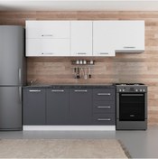 Resim Minar 240 Cm Mutfak Dolabı Beyaz Antrasit 240-A5 Beyaz 