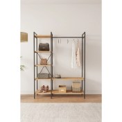 Resim Mobitopya Nilamu Elbise Dolabı / Metal Aksamlı / Atlantik Çam / Açık Dolap / Organizer / Askılık 