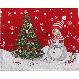 Resim Vkemall Noel Ağacı Desenli Isıya Dayanıklı Örgü Kumaş Masa Örtüsü 43x33cm 