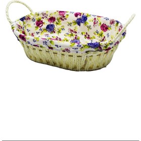 Resim Venüs Shopping Renkli Bezli Oval Hasır Ekmek Sepeti -8821 