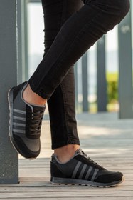 Resim BOUIS Erkek Siyah Bağcıklı Günlük Rahat Taban Şık Tasarım Yürüyüş Casual Sneaker Spor Ayakkabı 
