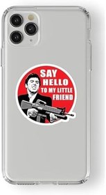 Resim iPhone 11 Pro ile Uyumlu Scar Face Tasarım Baskılı Şeffaf Kılıf 
