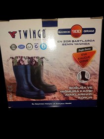 Resim Twingo Unisex 1.sınıf Eva Su Geçirmez Konçlu Termal Çoraplı Avcı / Balıkçı Çizmesi 