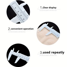 Resim Dayanıklı Plastik Verniyer Kalıplarından Bir Tanesi, Manuel Kaydırma Ölçüm Aracı - İnç / Milimetre Okumaları ile Öğrenci Kalıpları 0-150mm, Güç Gerektirmez 