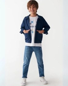 Resim Nk Kids Çocuk Esnek İnce Kumaş Kot Pantolon-15878 Mavi 