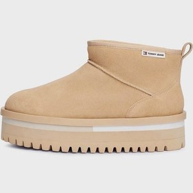 Resim Tommy Jeans Bayan Bot En0en02599 Ab9 Bej Bej 