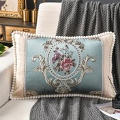 Resim 1 adet Şık Çiçek Nakışlı Atma Yastık Kılıfı 39.88cm x 59.94cm - Vintage Tarzı, Hipoalerjenik, Fermuarlı Kapatma ile Polyester Kumaş, Koltuk, Yatak Odası, Oturma Odası Dekoru ve Ev Partisi Hediyesi için Mükemmel, Koltuk Dekor Aksesuarı | Zengin Yastık Kılıfı | Fermuarlı Yastık Kılıfı 