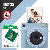 Resim Instax Sq1 Buz Mavi Fotoğraf Makinesi ve 10LU Kare Film 