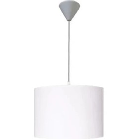 Resim Onay Avize Dante Beyaz M-588 Kumaş Kaplama 2.li Set Yatak Odası Genç ve Çocuk Odası Avize ve Abajur Seti 