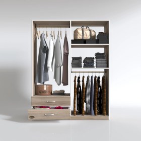 Resim Kenzlife giysi dolabı şemsettin 175*120*40 crd gardırop 2 çekmeceli 
