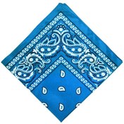 Resim Homyl Unisex Pamuk Paisley Bandana Kovboy Başörtüsü Kafa Sarma Mavi 