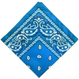 Resim Homyl Unisex Pamuk Paisley Bandana Kovboy Başörtüsü Kafa Sarma Mavi 