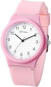 Resim JewelryWe Kinderuhr Analog Quarz 30m wasserdichte Armbanduhr Kinder Klassische Einfache Silikon Armband Uhren für Junge Mädchen Jugendliche Schwarz/Weiß 