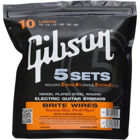 Resim Gibson Gear SVP-700L Brite Wires 5'li Paket Elektro Gitar Teli (10-46) 