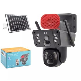 Resim Güneş Panelli Çift Lensli Ptz Kamera, Hem Sım Kart Hem Wi-fi Çalışan 4g/wi-fi Bağlantılı, 355 Pan&tilt Hareket, Hareket Sensörlü 