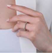 Resim Abries Jewellery 14 Ayar Kadın Pırlanta Altın Single Line Tamtur Yüzük 
