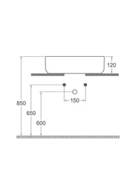 Resim Isvea Infinity Batarya Delikli Tezgah Üzeri Lavabo 42CM Antrasit 