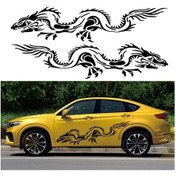 Resim Sones 2 Adet/takım D-418 Ejderha Totem Kabile Desen Araba Modifiye Dekoratif Etiket Sarı 