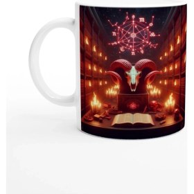 Resim Koç Burcu Baskılı Kahve Kupası - Zodyak Kütüpanesi Vs3 