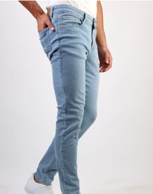 Resim Erkek Taşlamalı Slim Fit Likralı Açık Mavi Kot Jean Pantolon Hlthe001956-A 
