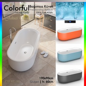 Resim Queen Bağımsız Küvet | Jakuzi Seçenekli - 90x190 / Beyaz / 1 Kişilik 