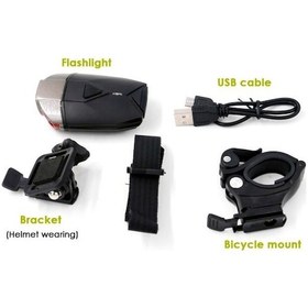 Resim Forte Gt Superl Lava 300Lm Bisiklet Ön Işık Usb Kask Ve Gidon Far Siyah 