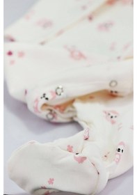 Resim Uygunbebe Boumini Yeni Doğan Patikli Bebek Tulumu 0-6 Ay Pembe Tembel Hayva 