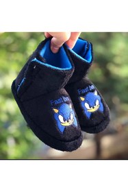 Resim Pandalina Cırtlı Çocuk Panduf Kaydırmaz Taban Hızlı Çocuk Figürlü Terletmez Üşütmez Anaokulu Kreş Ev Pandufu 