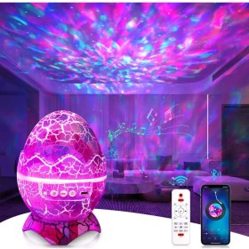 Resim Ergin Group Kumandalı Dinozor Bluetooth Hoparlör Müzik Masa ve Gece Lambası Galaxy LED Projektör Işık Dinazor Yumurtası 