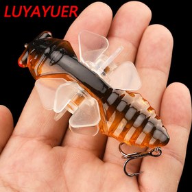 Resim Biyonik Ağustos Böceği Sert Balık Yemi - Tatlı Su ve Tuzlu Su Balıkçılığı için Pervaneli Tiz Kancalı İplik Balık Yemi - 7.5cm / 14g - Artan Yakalama Oranları için Gerçekçi Tasarım 