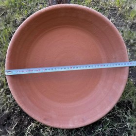 Resim AdenArt El Yapımı Toprak Çiğ Köfte Tepsisi-Güveci-Tavası Orta Boy 40 cm 