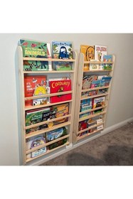 Resim MrtAhşap Montessori Geniş Model Kare Çıtalı Kitaplık 70 Cm 